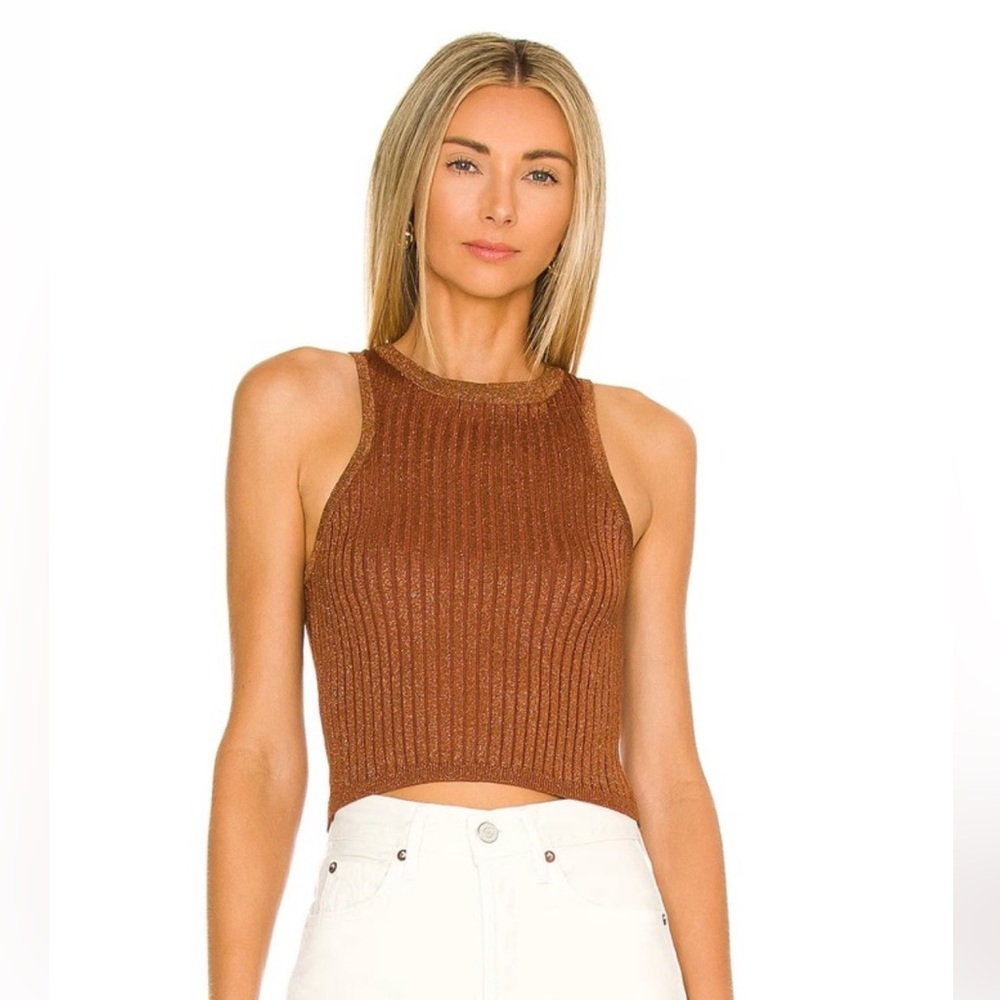 superdown Sonya rib sweater tank. Chocolate brown. Size small.